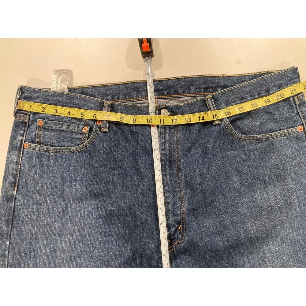 Levis Red Tab Mens 505 Classic Straight Fit Blue Dark Stonewash Jeans W42 L30
